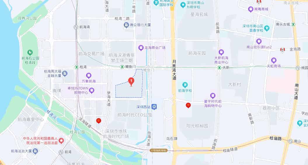 前海深港基金小镇地理位置图